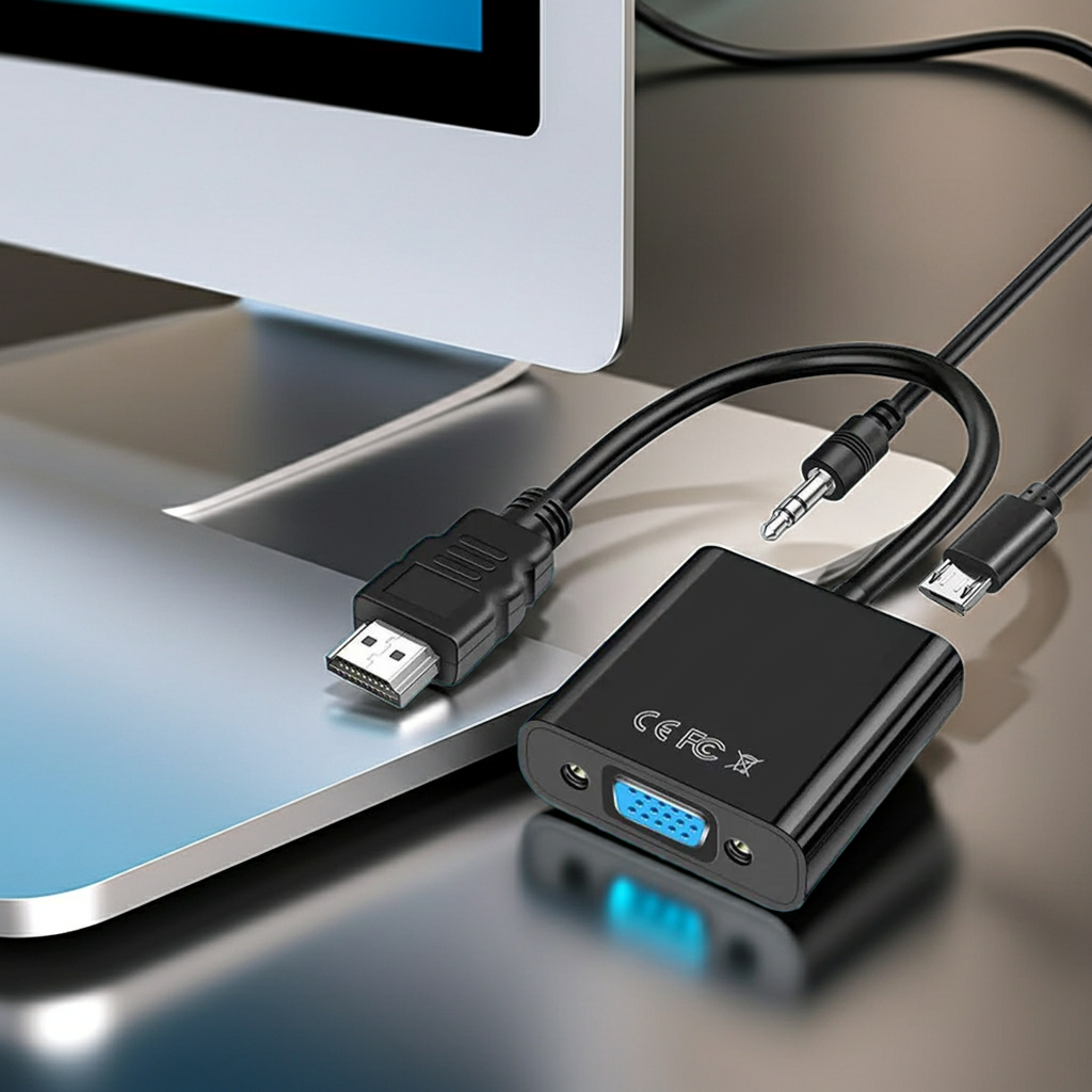 HD 1080P HDMI-compatible To VGA Cable Converter HDMI-compatible Male To VGA Female Adapter for Tablet laptop PC TV